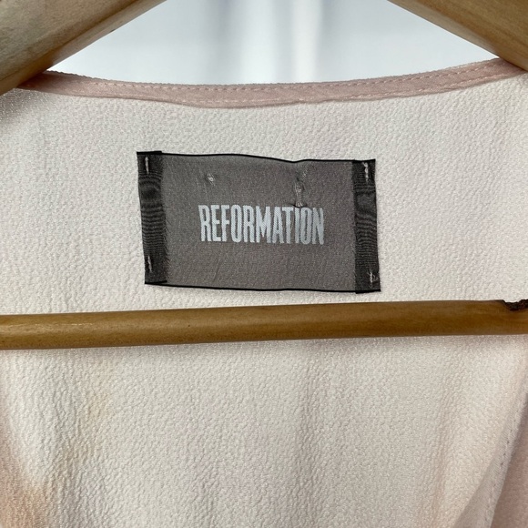 Reformation Kai Maxi Wrap Dress in Pale Pink Size Extra Small - Picture 8 of 12